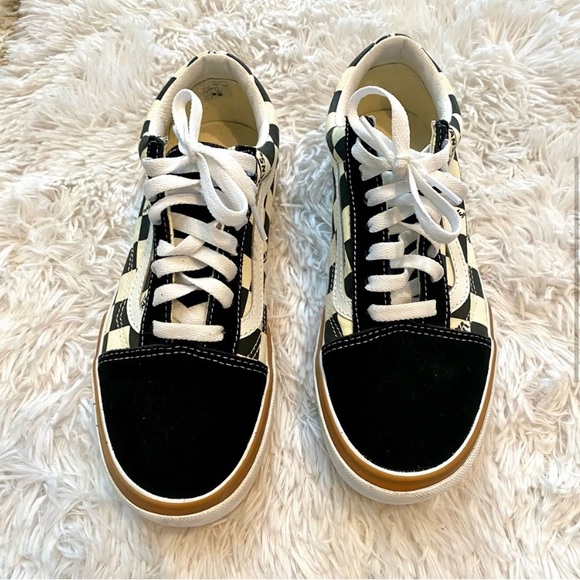 VANS OLD SCHOOL STACKED
CHECKERED SHOE SNEAKERS black white Men's 5.5 /Women's 7 - Picture 4 of 10